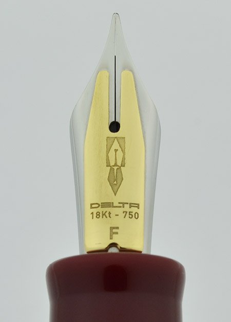 Delta Hippocratica Fountain Pen - Blue & Red Resin, Rhodium Trim